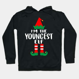 I'm the youngest ELF Family Matching Group Christmas Costume Pajama Funny Gift Hoodie